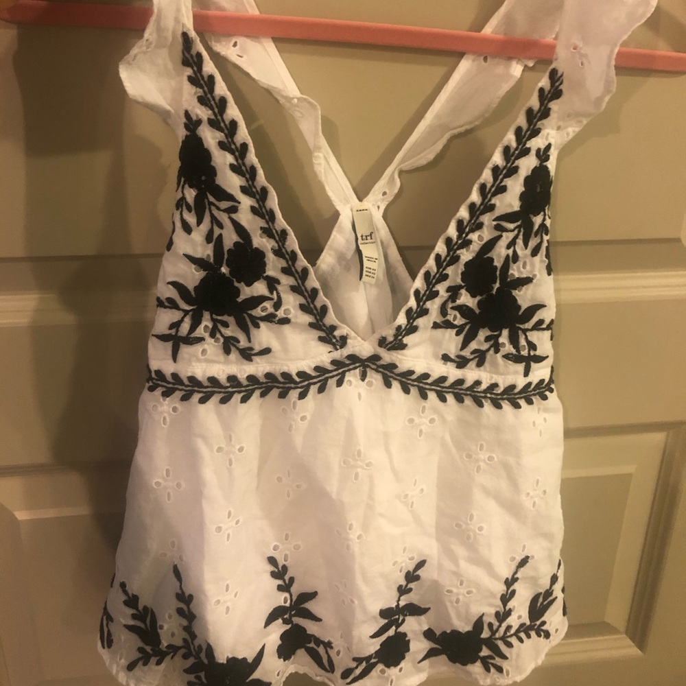 Zara white floral top